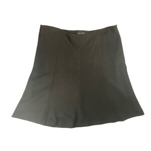 Rena Lange Black Textured Knit A-Line Skirt Silk Blend Made in Germany Size 14